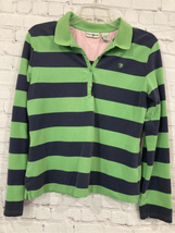 Vintage Duck Head Mens Large Rugby Shirt Navy Blue Green Stripe Long Sleeve - £19.32 GBP