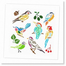 BirdsArtTree: Reusable 11.8x11.8inch Hollow Out Template for Painting Birds on W - £15.28 GBP