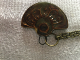 Artist Created Ceramic Pendant with Brass Chain - $40.00