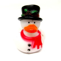 Frosty Snowman Rubber Duck Christmas 2&quot; Black Top Hat Winter Squirts US ... - $8.16