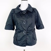 Carole Little Black Color Blazer Jacket SZ Small Large Buttons Short Sleeve - $129.16 MXN