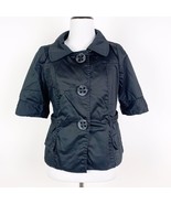 Carole Little Black Color Blazer Jacket SZ Small Large Buttons Short Sleeve - $129.16 MXN