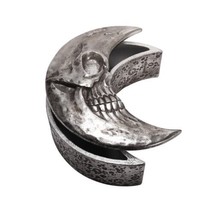 Alchemy Gothic V104S Skull Moon Box Silver Crescent Pill Jewelry Trinket - £35.83 GBP