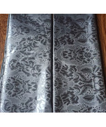 2 Throw Pillow Covers Gray Silver Damask Floral Cushion Case Hidden Zipp... - £10.50 GBP