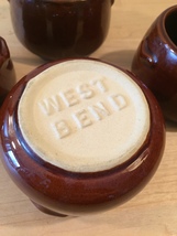 Vintage 60s West Bend stoneware Bean Bowls - set of 4 image 4
