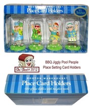 Pool People BBQ Jiggly Place Setting Card Holders 18640 Vintage 1998 new... - $14.95
