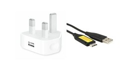 SAMSUNG PL121 DIGITAL CAMERA USB CABLE / BATTERY CHARGER &amp; WALL PLUG - $11.30