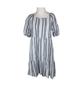 Beach lunch lounge XS Striped Blue &amp; White Tiered Dress - $258.57 MXN