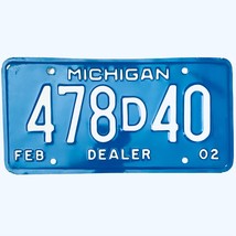 2002 United States Michigan Base Dealer License Plate 478D40 - £13.23 GBP