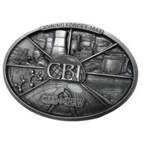 VTG CBI &amp; Shaw Joining Forces 2013 Merger Belt Buckle Energy Worldwide - £31.17 GBP