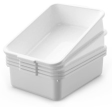 Wash Basin Tub (8 Liter), White Plastic Storage Bin With Handles, 5-Pack - £32.64 GBP