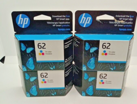 *READ* 4X HP 62 TRI-Color Ink Cartridges - £22.24 GBP