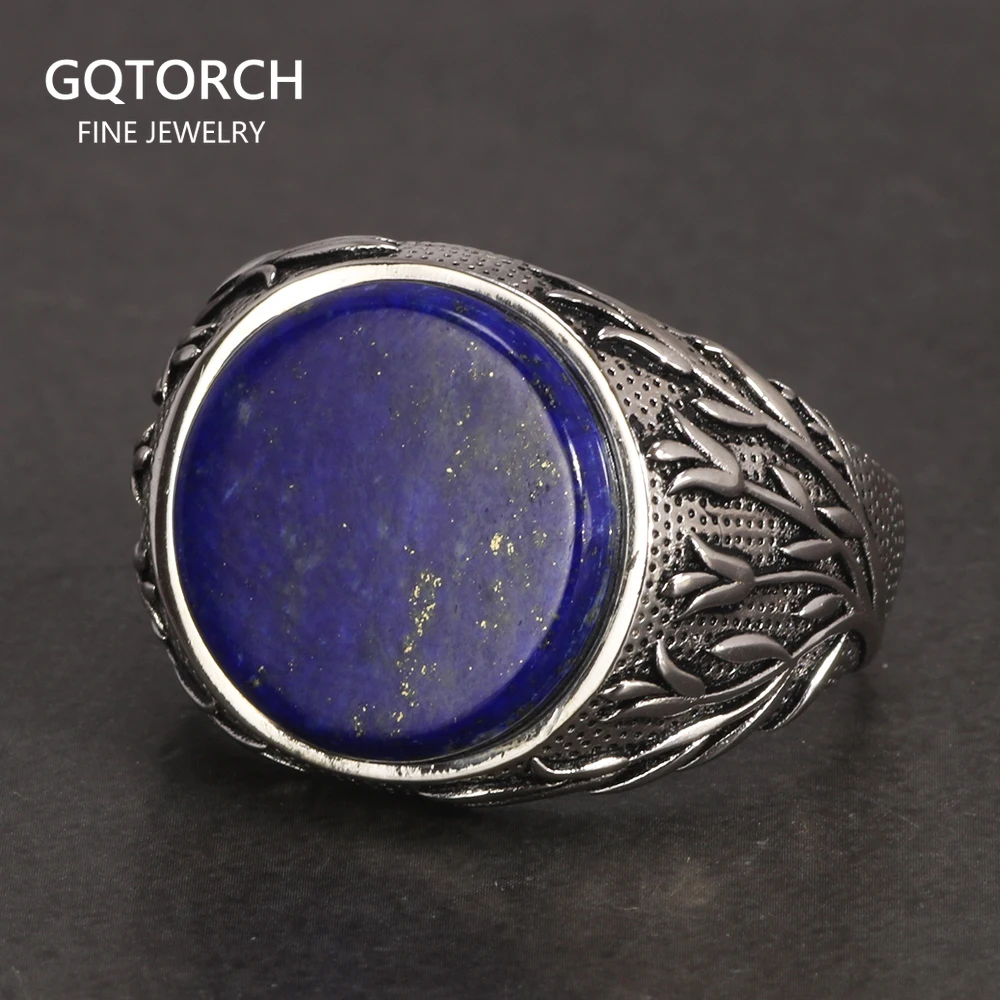 Genuine Solid 925 Sterling Silver Rings With Natural Lapis Lazuli Tree Branches  - £46.82 GBP