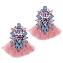 2021 New Fringed Statement Earrings Wedding Tassel Multicolored Hot Fashion Crys - £8.14 GBP