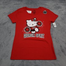 Hello Kitty Shirt Womens M Red Cartoon Print Round Neck Short Sleeve Tee - £23.72 GBP