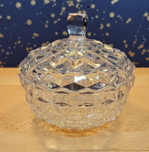 Vintage Fostoria American Clear Glass Covered Candy Nut Dish Crystal 5” ... - $29.99
