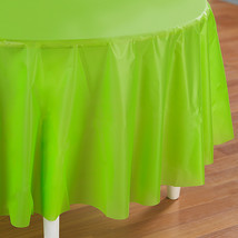 Creative Converting Octy/Round Plastic Table Cover, 82-Inch, Fresh Lime - £30.87 GBP