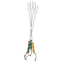 Rome&#39;s Picnic Fork Skewers 8 Pc Set Wood Handles 23&quot; New in Box Plow &amp; H... - £38.68 GBP