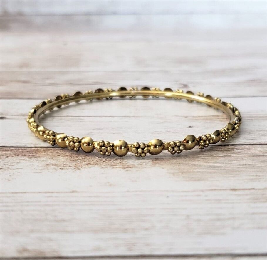 Primary image for Vintage Bracelet / Bangle Dainty Gold Tone with Circle Design