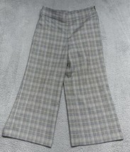 Nine West Dress Pants Crop Sz 8 Gray Plaid Career High Rise Side Zipper ... - £12.83 GBP