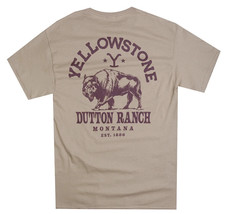 Yellowstone Television Series Dutton Ranch Khaki Tan Adult T-Shirt - £15.45 GBP