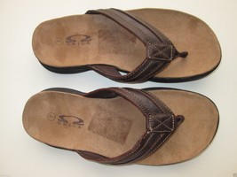 Omega C4083M Suede leather Flip Flops Men’ Sandals Brown 7M  - £27.32 GBP