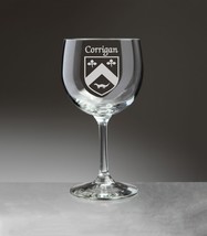 Corrigan Irish Coat of Arms Red Wine Glasses - Set of 4 (Sand Etched) - $67.32