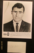 Rod Serling : (The Twilight Zone) Hand Sign Autograph Card &amp; Photo - £1,163.70 GBP
