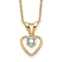 Children&#39;s March Aquamarine Birthstone Heart Necklace - £112.70 GBP