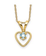 Children&#39;s March Aquamarine Birthstone Heart Necklace - $231.48 CAD