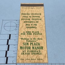Front Strike Matchbook  Sun Plaza Motor Manor  At Florida’s Silver Springs  gmg - £9.73 GBP