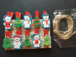120pcs Christmas Bear Christmas Party Favor Decoration,Wooden Clips,Clothespin - £14.47 GBP