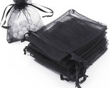 Wedding Sheer Black Party Favor Organza Bags Amscan 24 Pieces 4&quot;H x 3&quot;W - $3.95