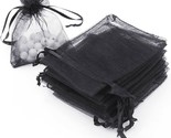 Wedding Sheer Black Party Favor Organza Bags Amscan 24 Pieces 4&quot;H x 3&quot;W - £3.09 GBP