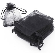 Wedding Sheer Black Party Favor Organza Bags Amscan 24 Pieces 4&quot;H x 3&quot;W - £3.09 GBP