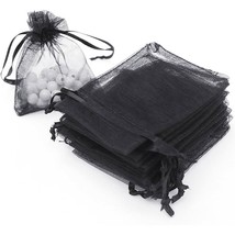 Wedding Sheer Black Party Favor Organza Bags Amscan 24 Pieces 4&quot;H x 3&quot;W - $3.95