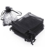 Wedding Sheer Black Party Favor Organza Bags Amscan 24 Pieces 4&quot;H x 3&quot;W - $3.95