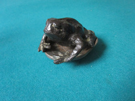 CHINESE BRONZE FROG ON CERAMIC LEAF 2 X 3&quot; PAPERWEIGHT - $198.00