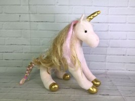 Douglas Light &amp; Sound Astra Pink Gold Unicorn Fantasy Plush Stuffed Animal Toy - £21.80 GBP