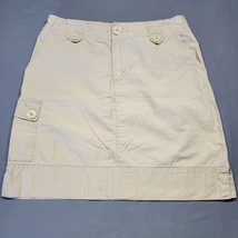 Eddie Bauer Women Skirt Size 6 Tan Mini Utility Cargo Pockets Classic A-... - $13.50