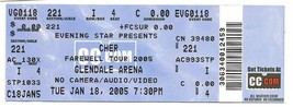 2005 CHER Full Concert Ticket Farewell Tour 1/18/05 - $70.97