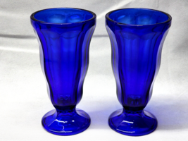 Vintage Anchor Hocking COBALT BLUE Octagon FOUNTAINWARE Glass Footed - P... - £17.75 GBP