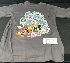 Disney Parks T-Shirt Gray Mickey Mouse Goofy Pluto Donald size Lg Youth grey - £14.25 GBP