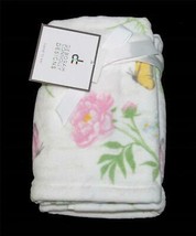 2 Deborah Connolly Pastel Spring Floral Butterflies Velour Hand Towels N... - $29.99