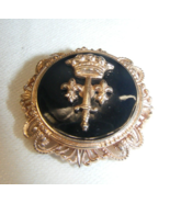 Vintage Victorian Era Gold Crown Design 1&quot; Brooch Pin or Necklace Pendan... - €33,76 EUR