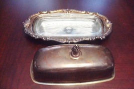 Sheridan Silverplate Butter Dish with Glass Insert ORIGINAL - £27.69 GBP