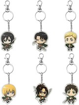 Anime 6PCS Advancing Titan Keychain Hanging with Removable Alloy Metal R... - £7.80 GBP