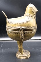 VTG Antique Brass Chicken Coffin Offering Box Detailed Ornate Unique Bea... - $4,602.46 MXN
