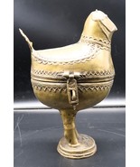 VTG Antique Brass Chicken Coffin Offering Box Detailed Ornate Unique Bea... - $350.83 CAD
