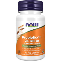 NOW Foods Probiotic-10, 25 Billion Healthy Intestinal Flora, 50 Veg Caps - £16.98 GBP